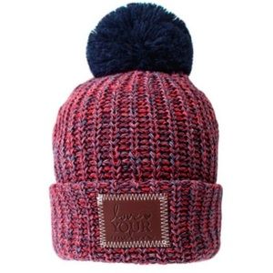 Love Your Melon New England Beanie Navy Pom